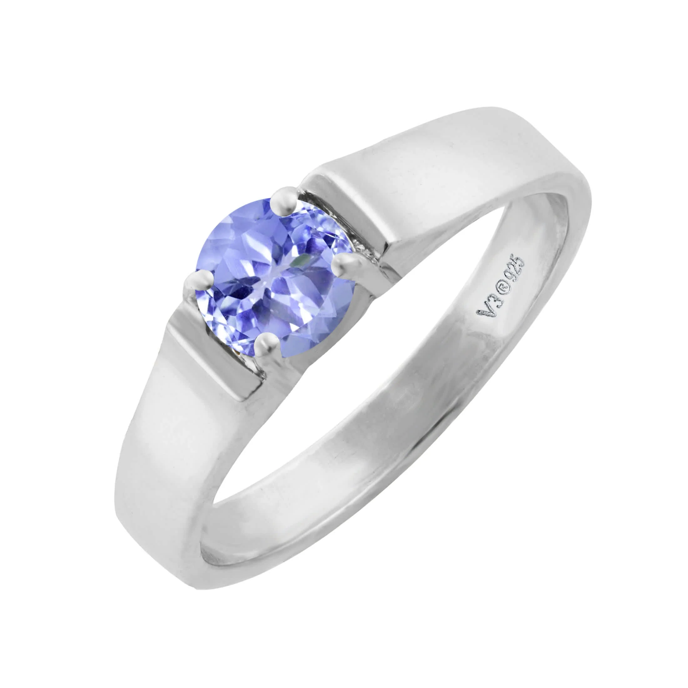 V3 Jewelry Sterling Silver 0.50CT Natural Tanzanite Solitaire - Image 5