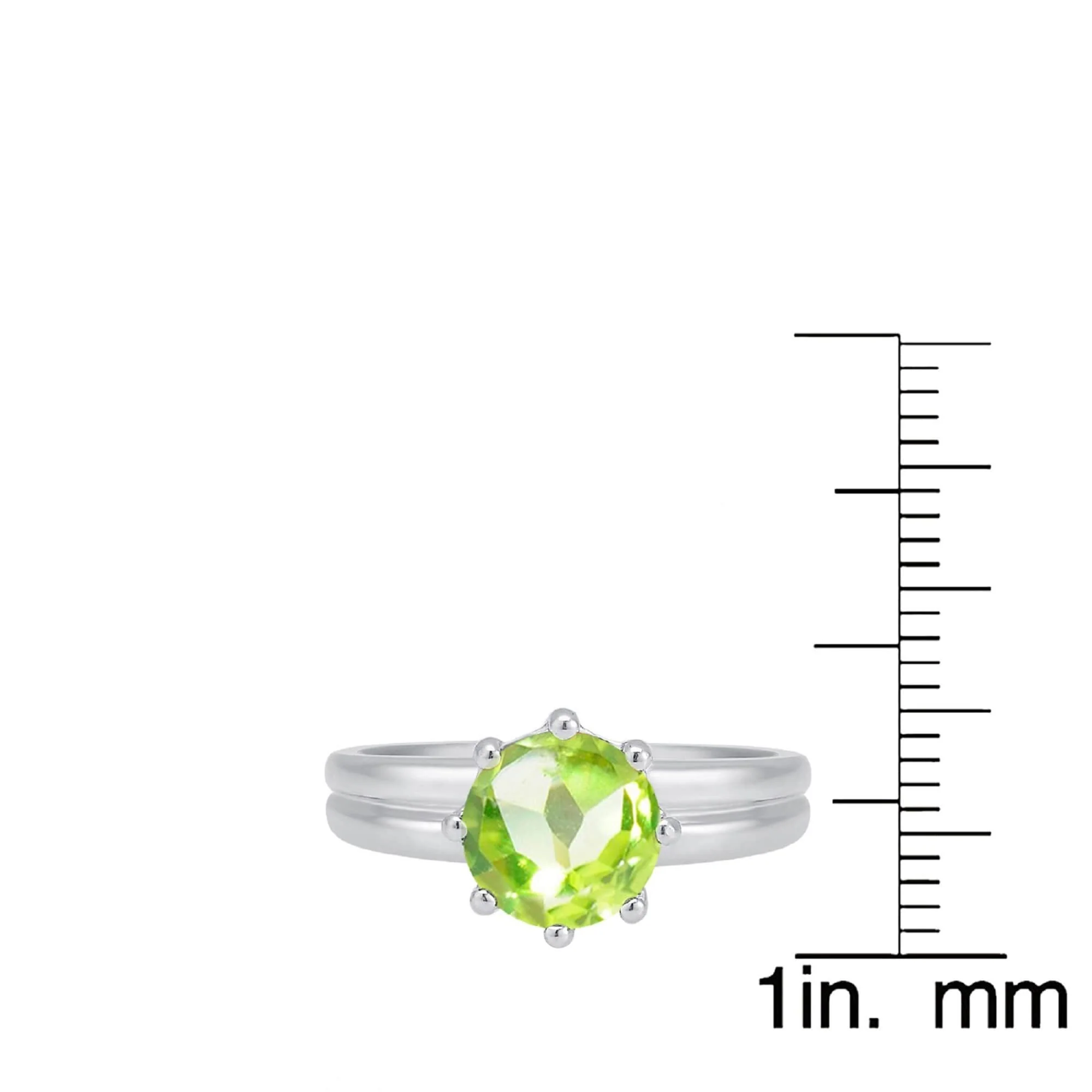 V3 Jewelry Sterling Silver 2.10CT Round Shape Natural Peridot Solitaire Ring - Image 10