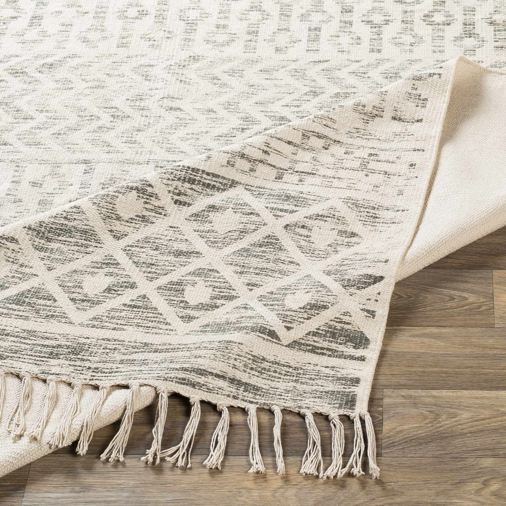 Valyermo Beige Hand Woven Cotton Rug - Clearance - Image 6