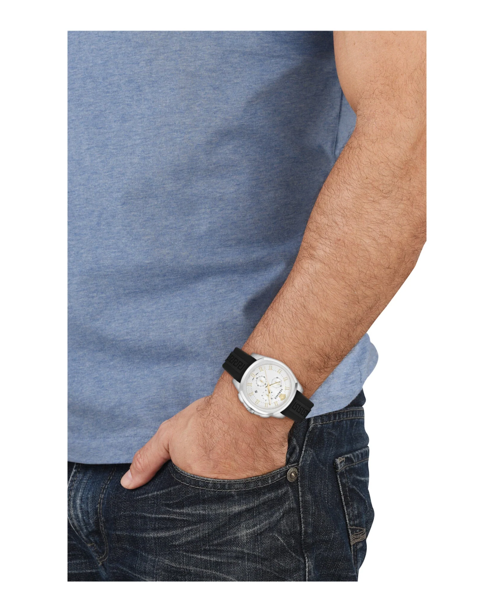 Versace Geo Chrono Strap Watch - Image 5