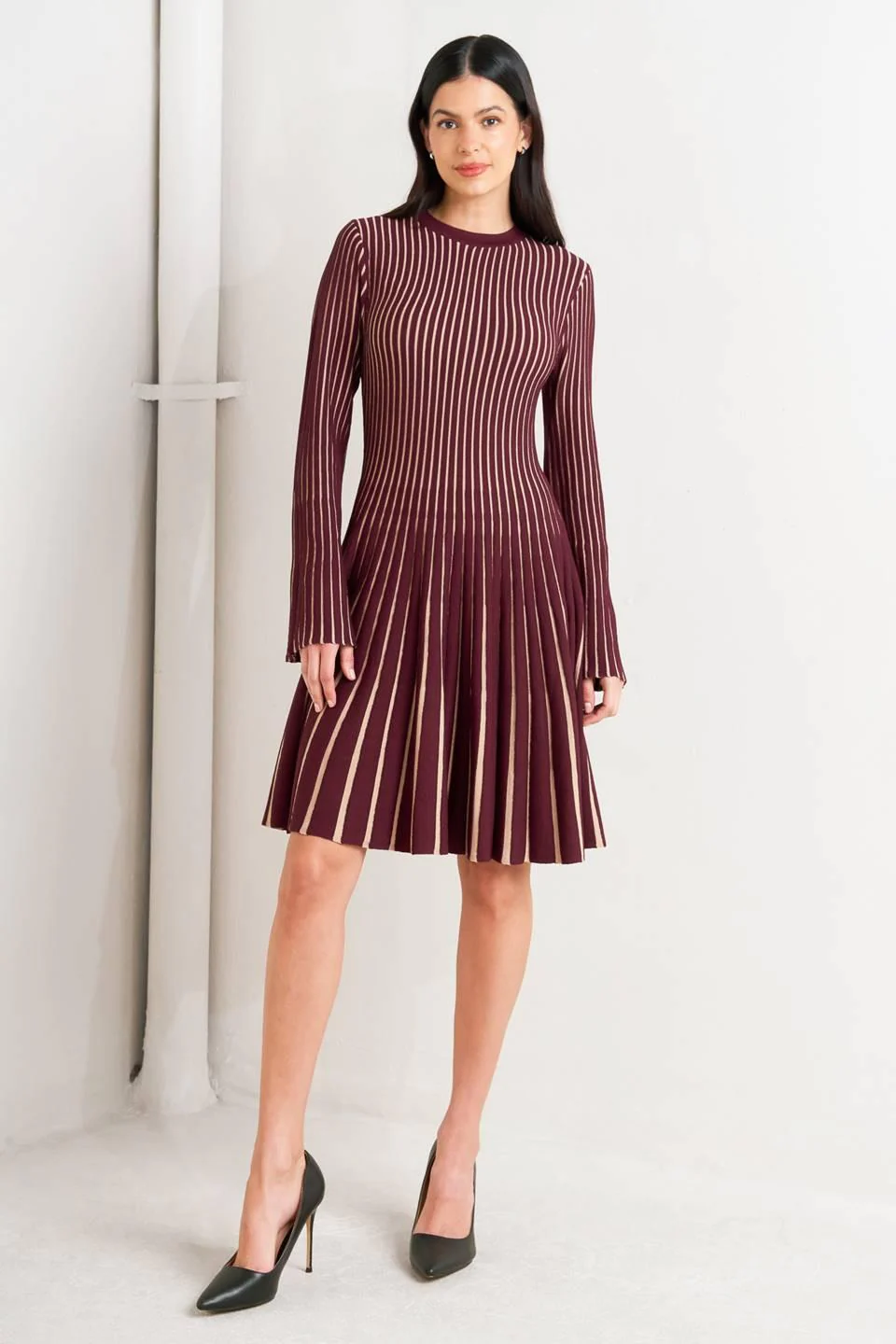 Vertical Grace Sweater Mini Dress - Image 4