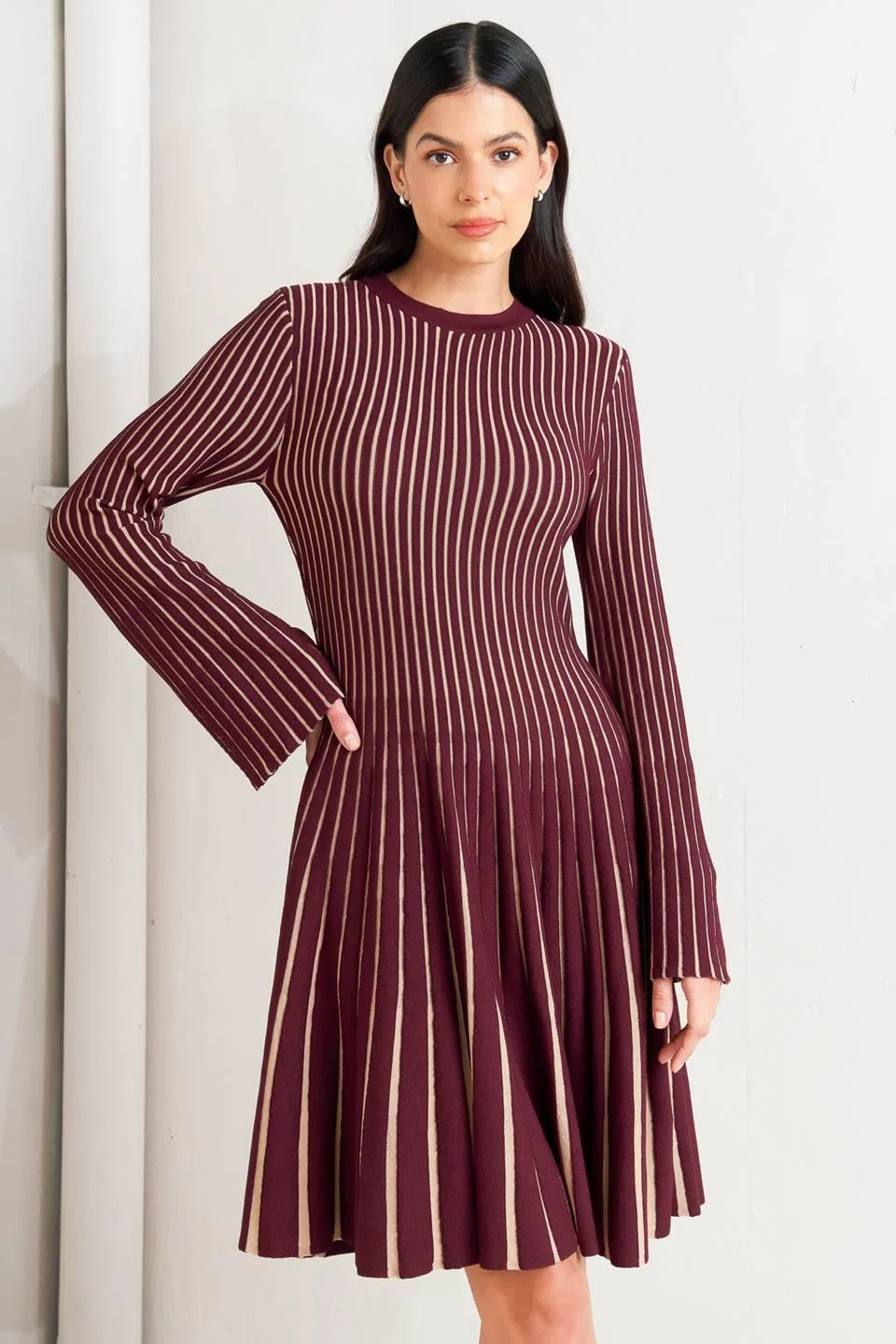 Vertical Grace Sweater Mini Dress - Image 6