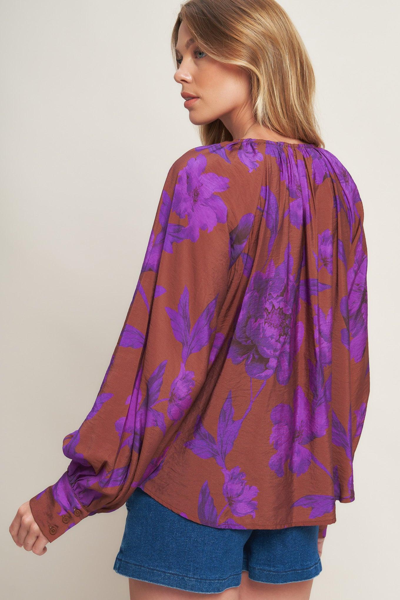 Violet Dream Woven Peasant Top - Image 4