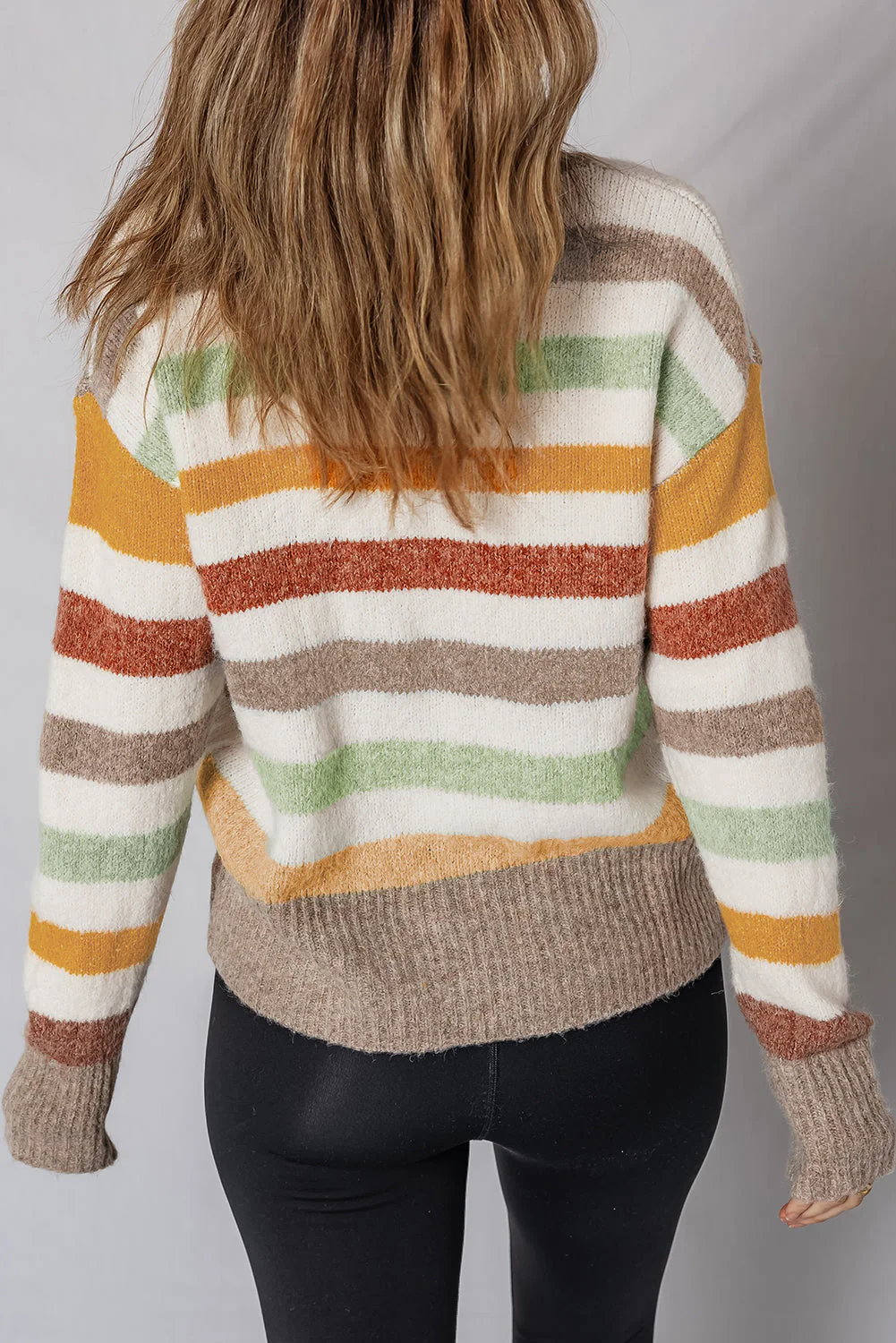 Threaded Pear Vivian Stripe Crew Neck Sweater - Image 2