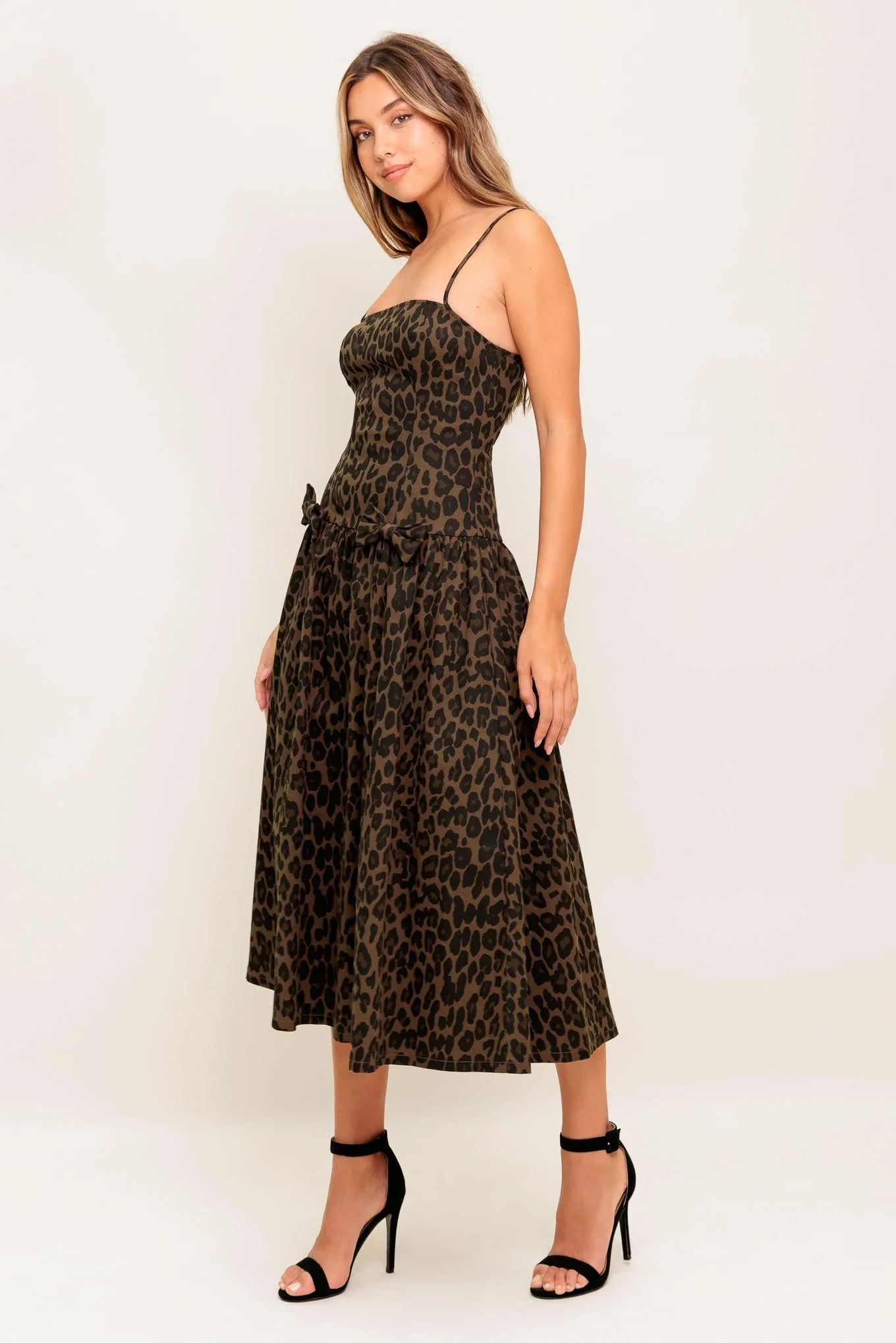 Walk Soft, Strike Strong Leopard Woven Midi Dress - Image 6