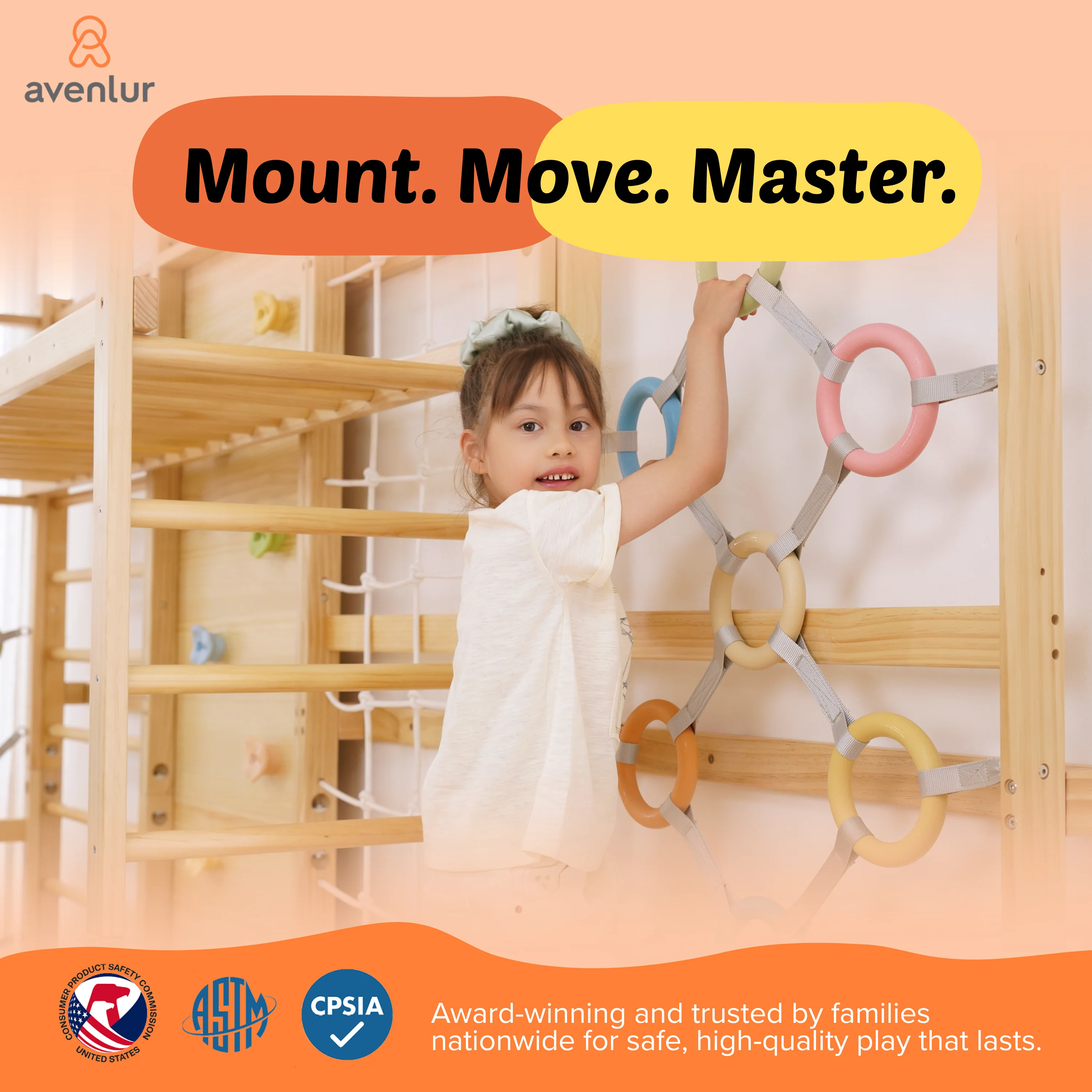 Walnut Modular | Swedish Ladder Jungle Gym - Wall Mounted - Image 7