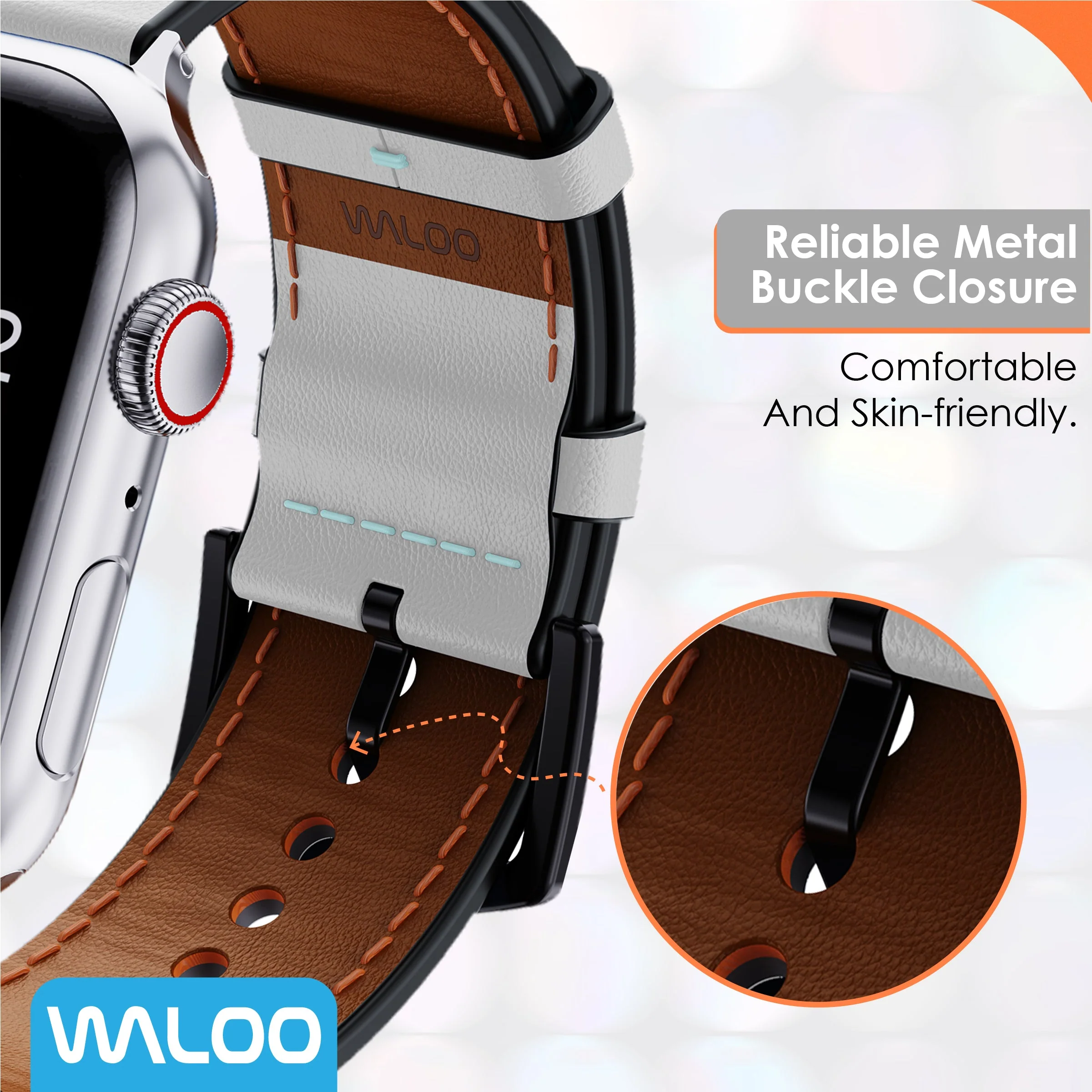 Waloo Breathable Leather Band For Apple Watch - Image 58