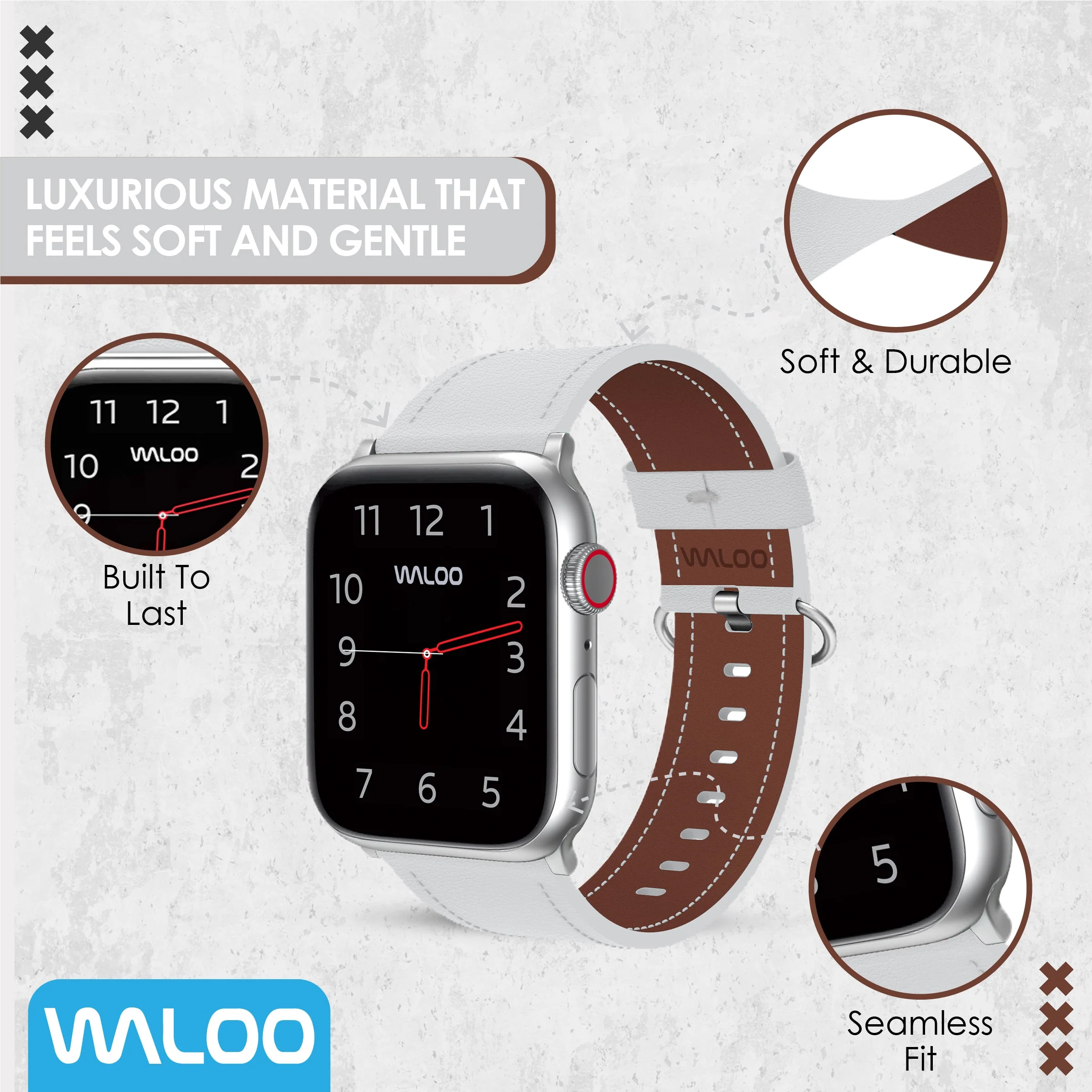Waloo Classic Leather Band For Apple Watch - Image 21