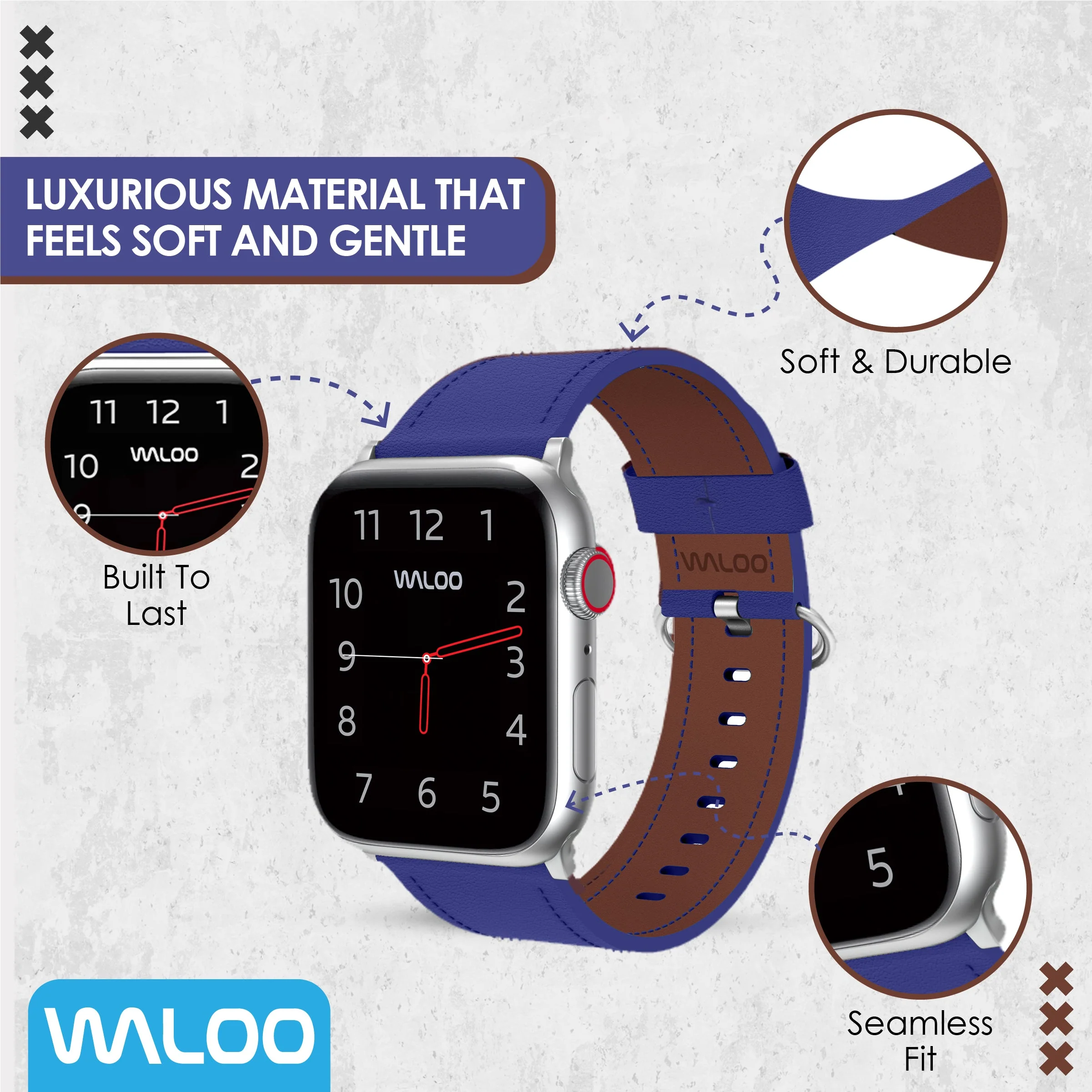 Waloo Classic Leather Band For Apple Watch - Image 29