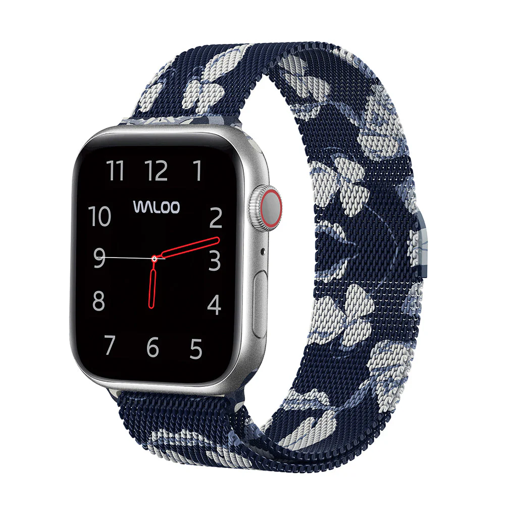 Waloo Floral Printed Magnetic Mesh Band For Apple Watch - Image 14