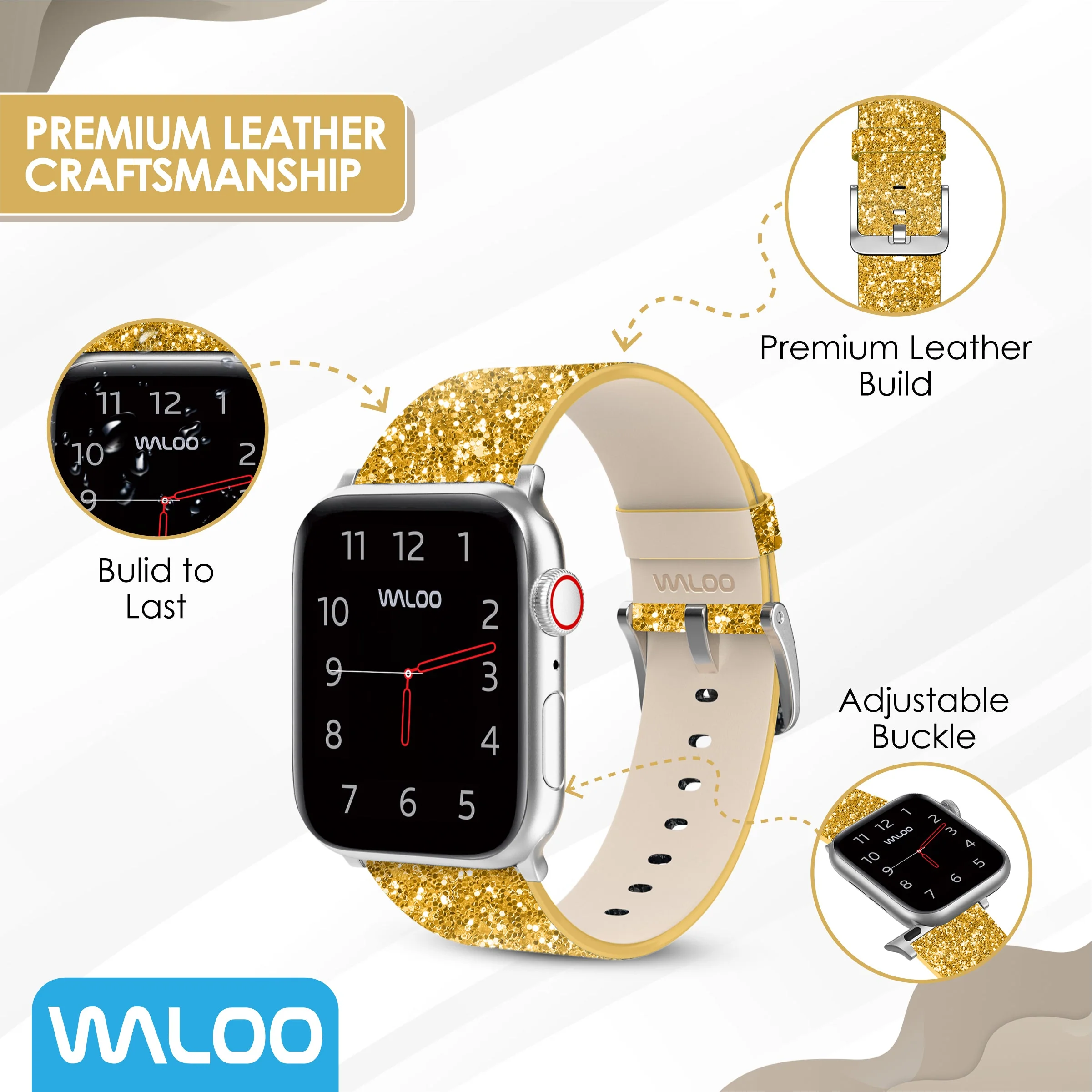 Waloo Leather Bling Band For Apple Watch - Image 37