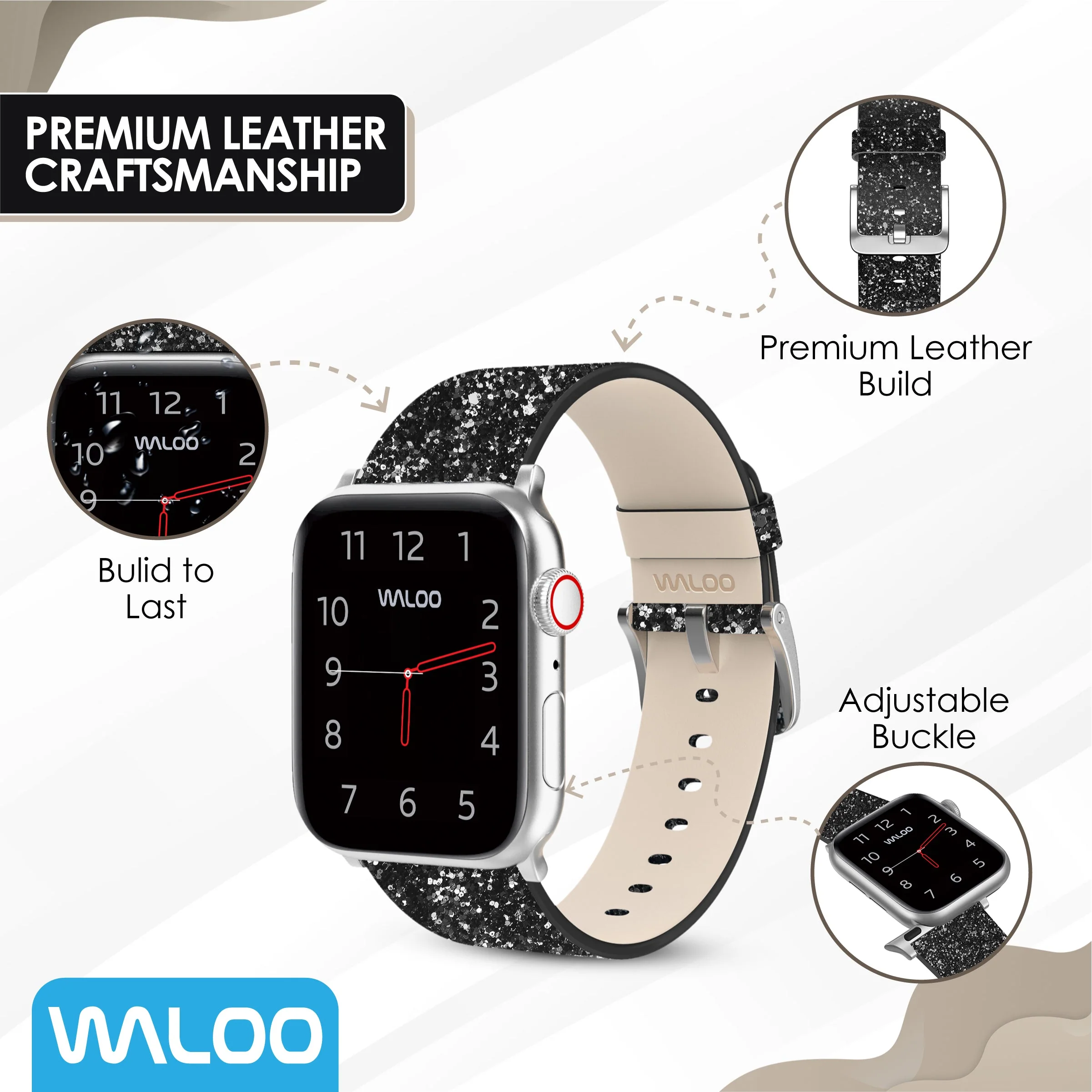 Waloo Leather Bling Band For Apple Watch - Image 5