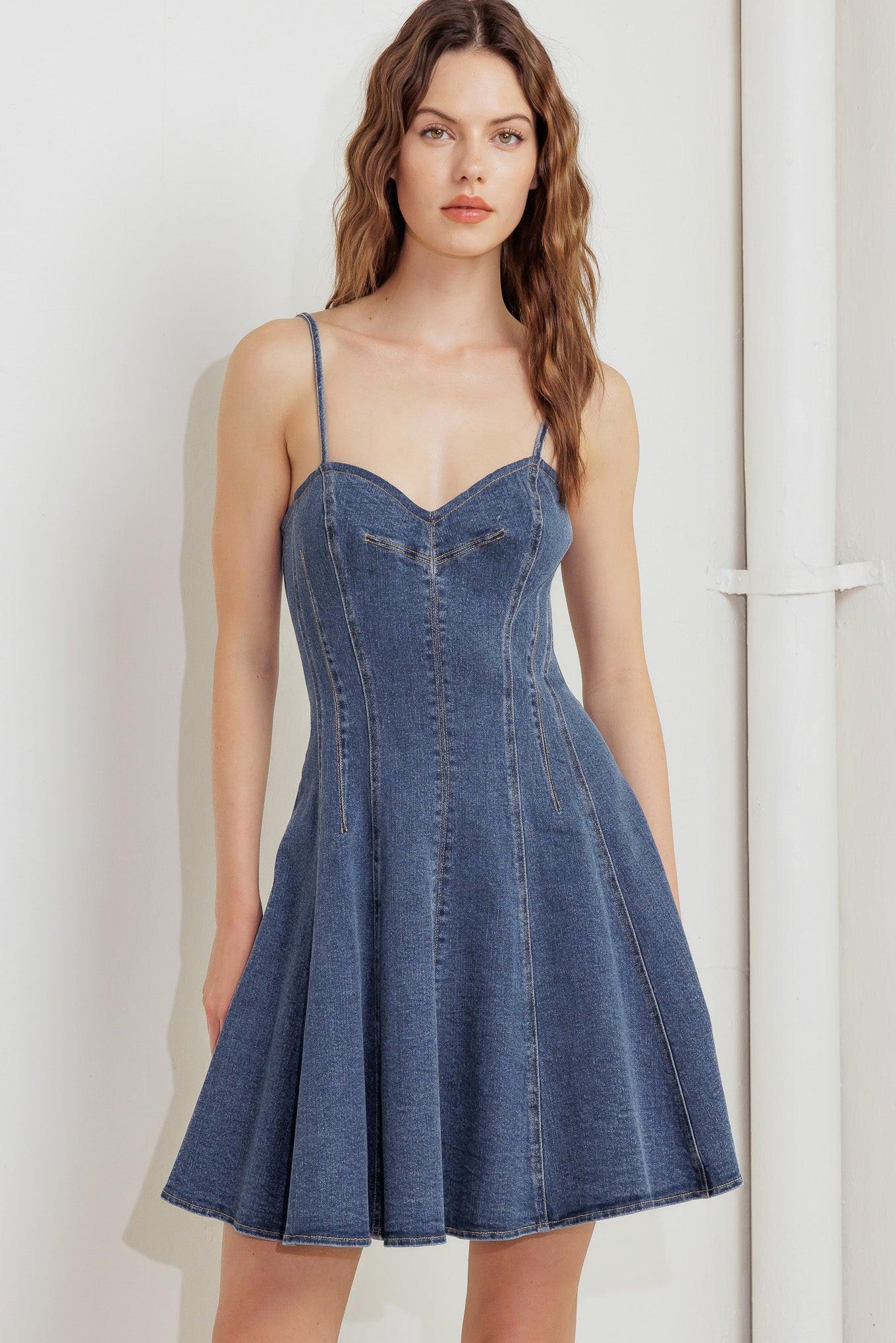 Weekend Command Denim Mini Dress - Image 3