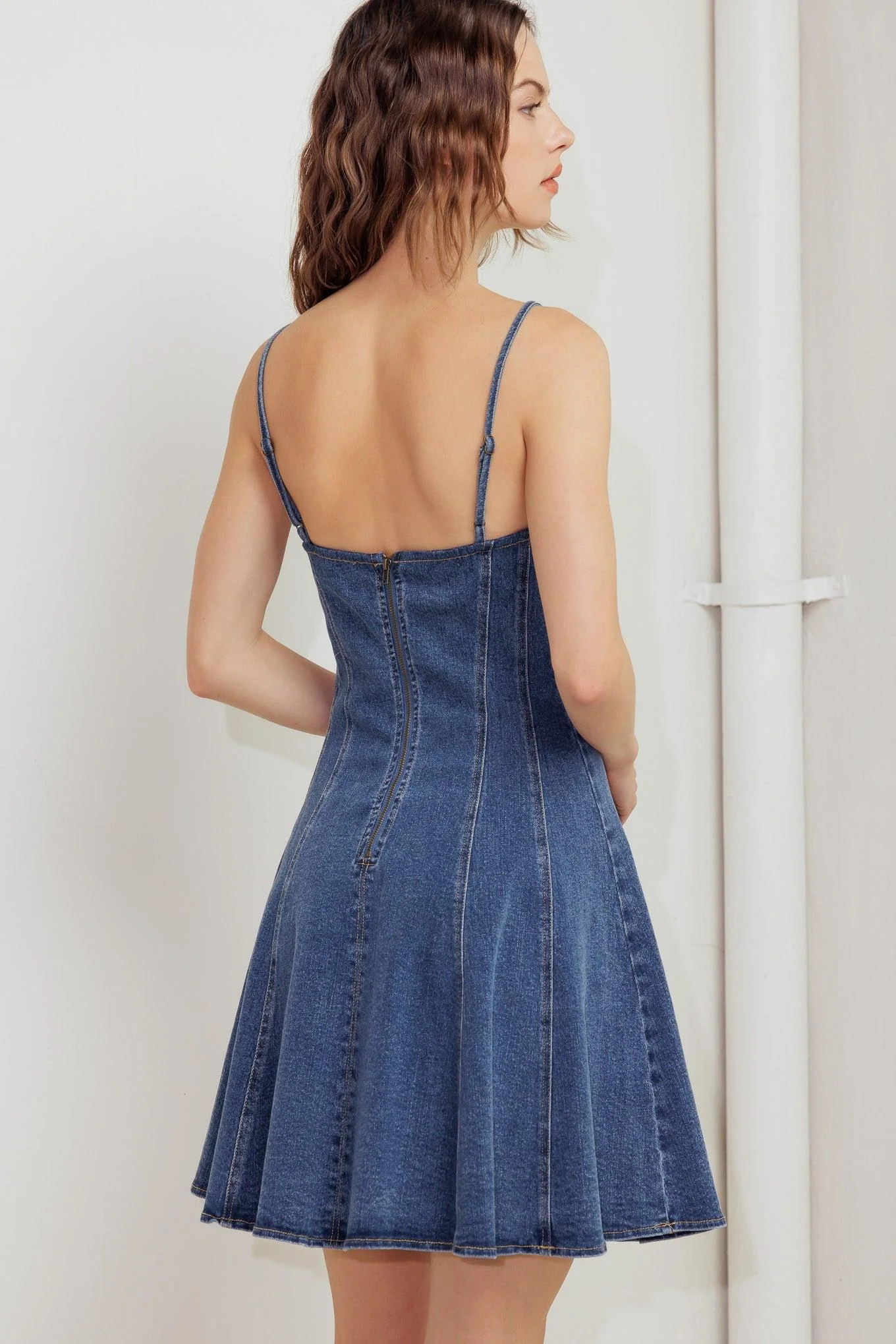 Weekend Command Denim Mini Dress - Image 4