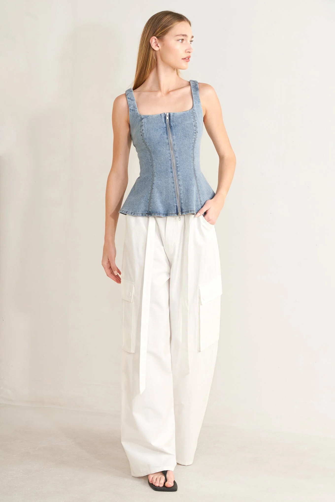 White Drift Woven Cargo Pants - Image 4
