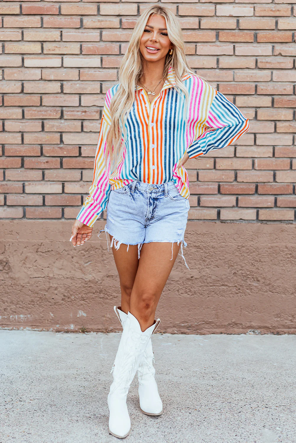 Threaded Pear Winter Drop Shoulder Loose Shirt - Image 7