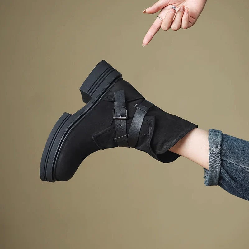 Women’s Brown Retro British-Style Ankle Boots | Autumn Winter Boots - Image 3