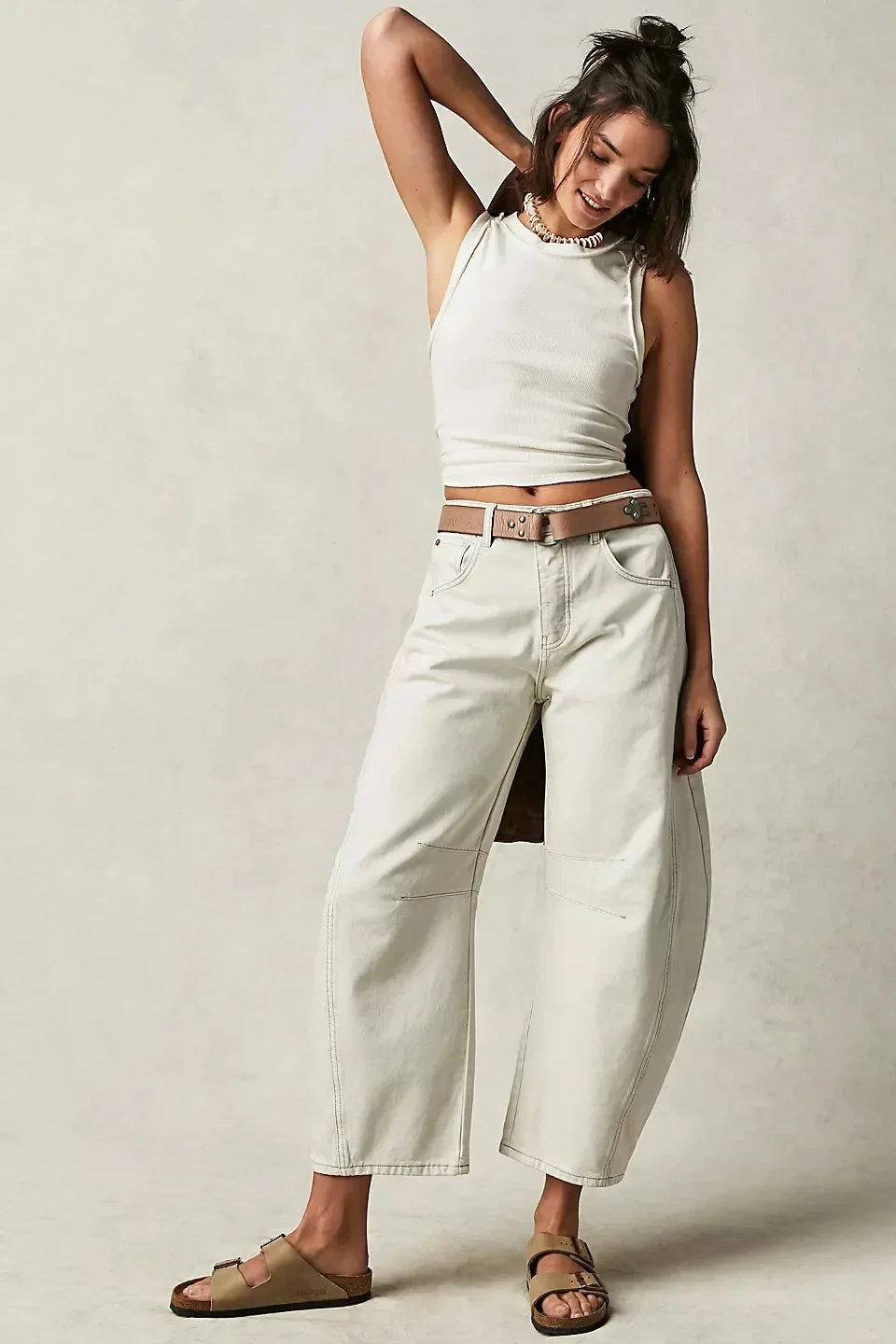 Women’s Elastic Waist High Waisted Jeans - Image 5
