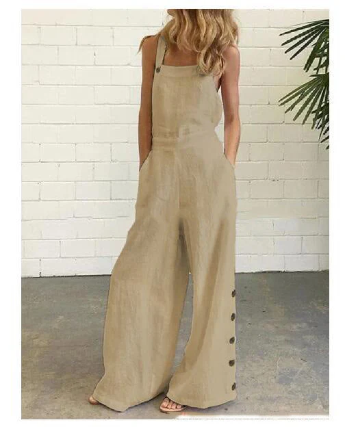 Women’s High-Waisted Sleeveless Denim Jumpsuit - Image 28