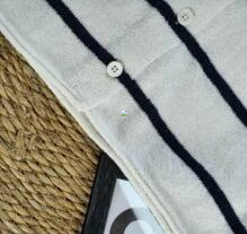 Women’s Knit Button Cardigan with Striped Short Sleeves - Image 6