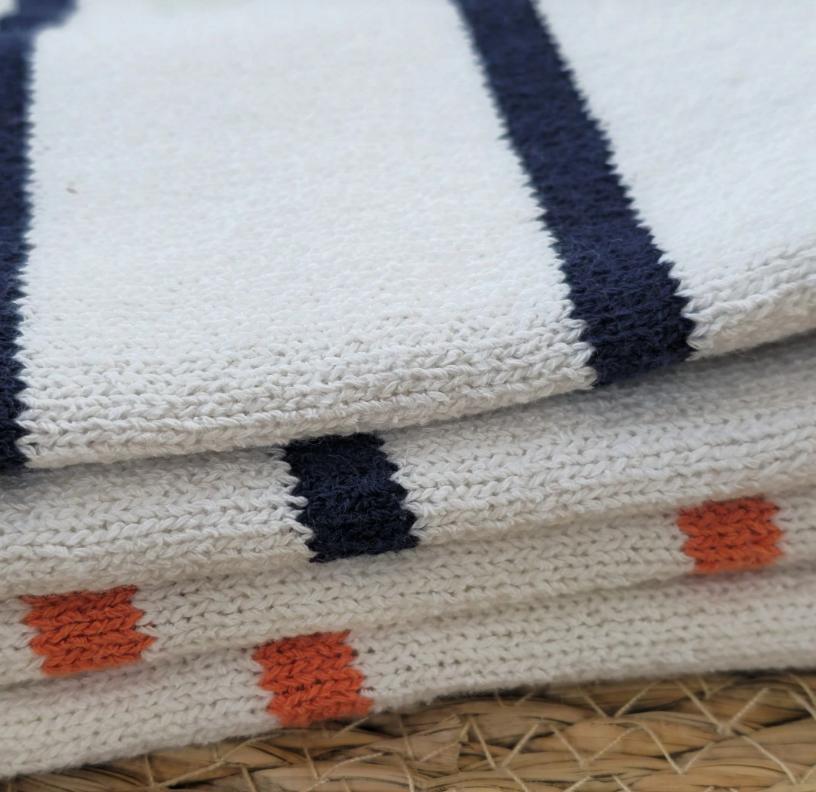 Women’s Knit Button Cardigan with Striped Short Sleeves - Image 7