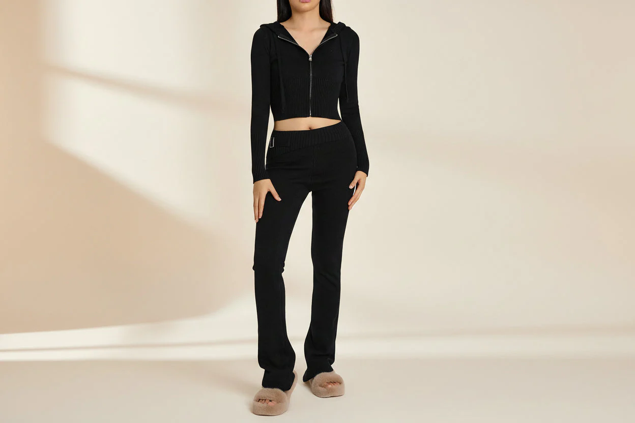 Women’s Knitted Hooded Two-Piece Set – Cardigan & High-Waisted Pants Suit - Image 13