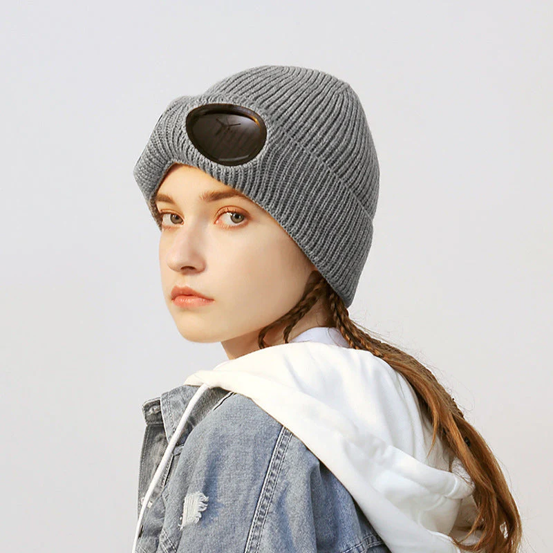 Women’s Pilot Wool Knit Hat – Winter Warm Knitted Aviator-Style Hat - Image 4