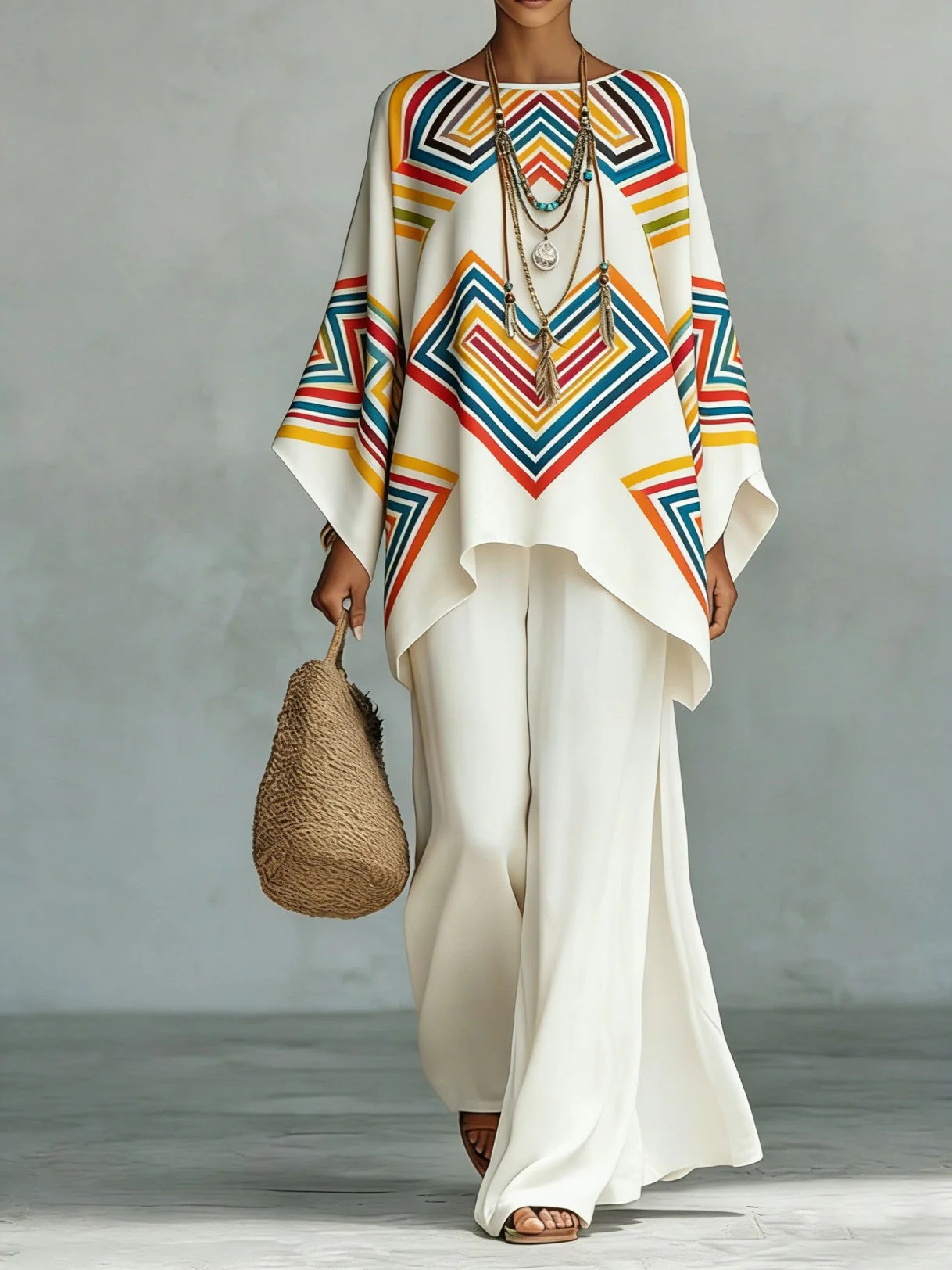 Women’s Printed Crew Neck Long Sleeve Two Piece Set - Image 10