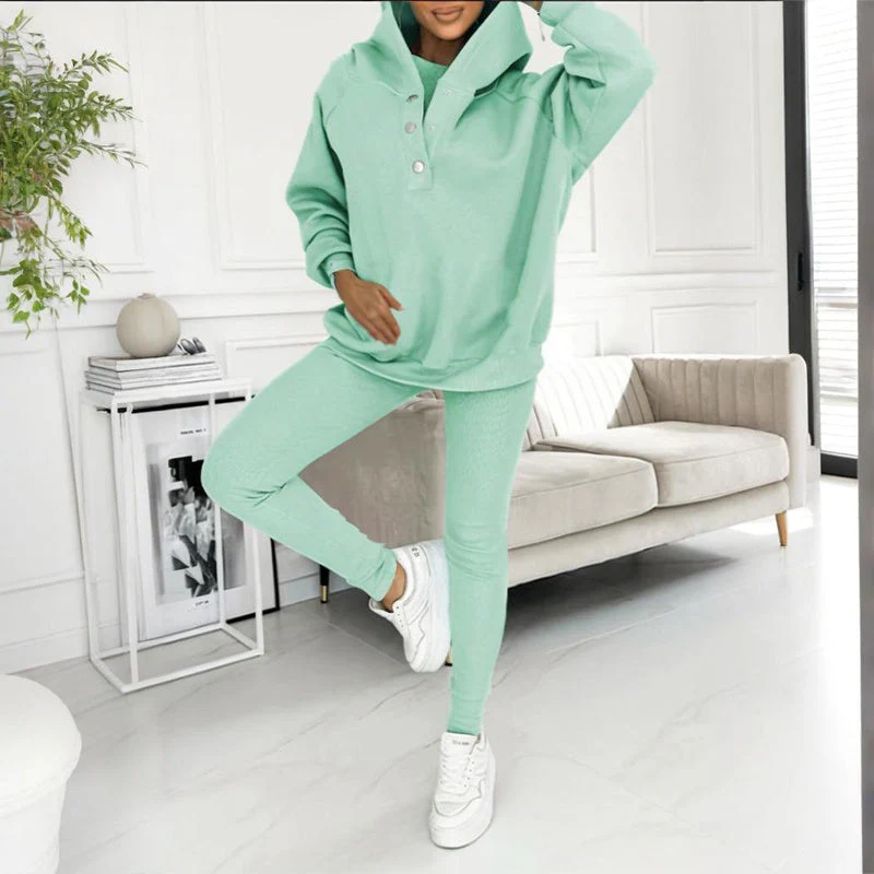 Women’s solid color three piece set - Image 7