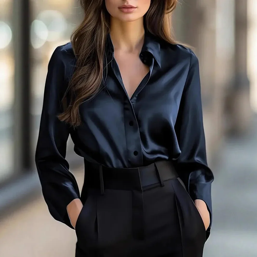 Women’s Spring-Autumn Lapel Button Shirt - Image 2