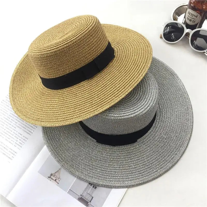 Women’s Straw Fedora with Metallic Bee Accent - Image 3