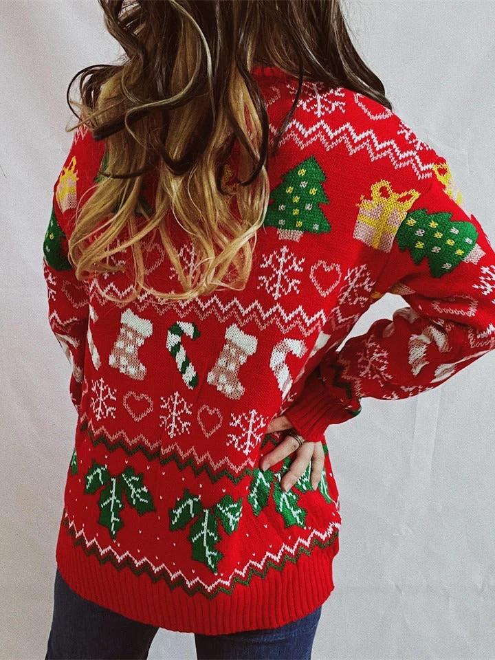 Women’s Stylish Loose Round Neck Long-Sleeved Sweater - Image 2