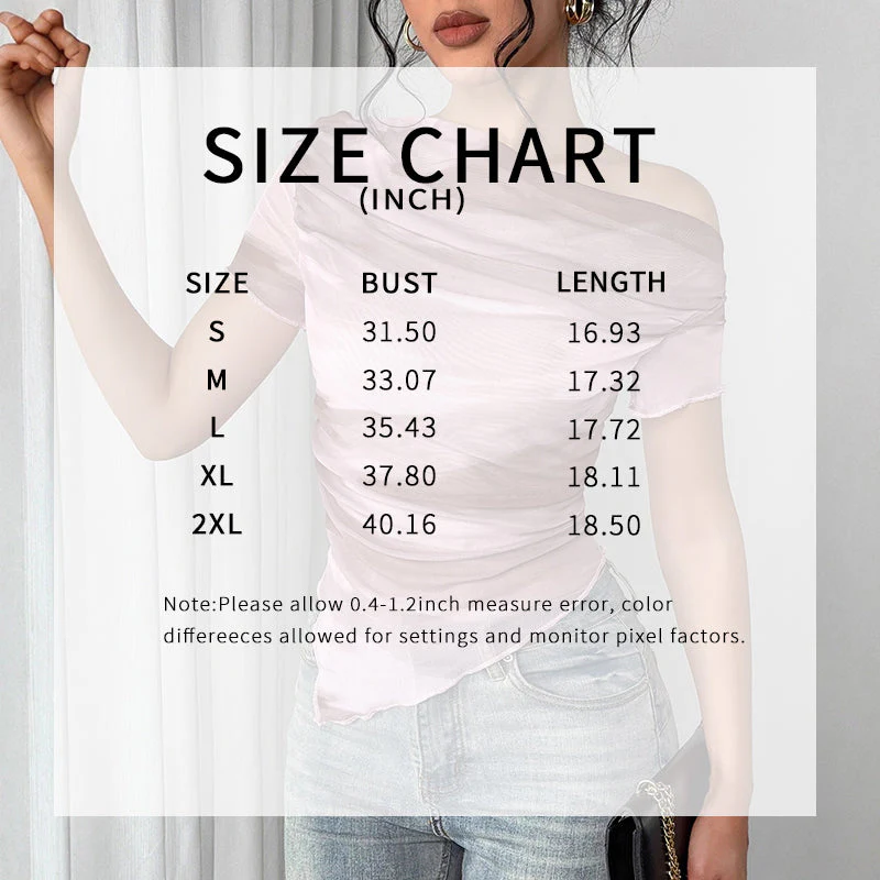 Women’s Tie-Dye One-Shoulder Mesh Ruched Top – Asymmetrical Stretch Tee for Going Out - Image 2
