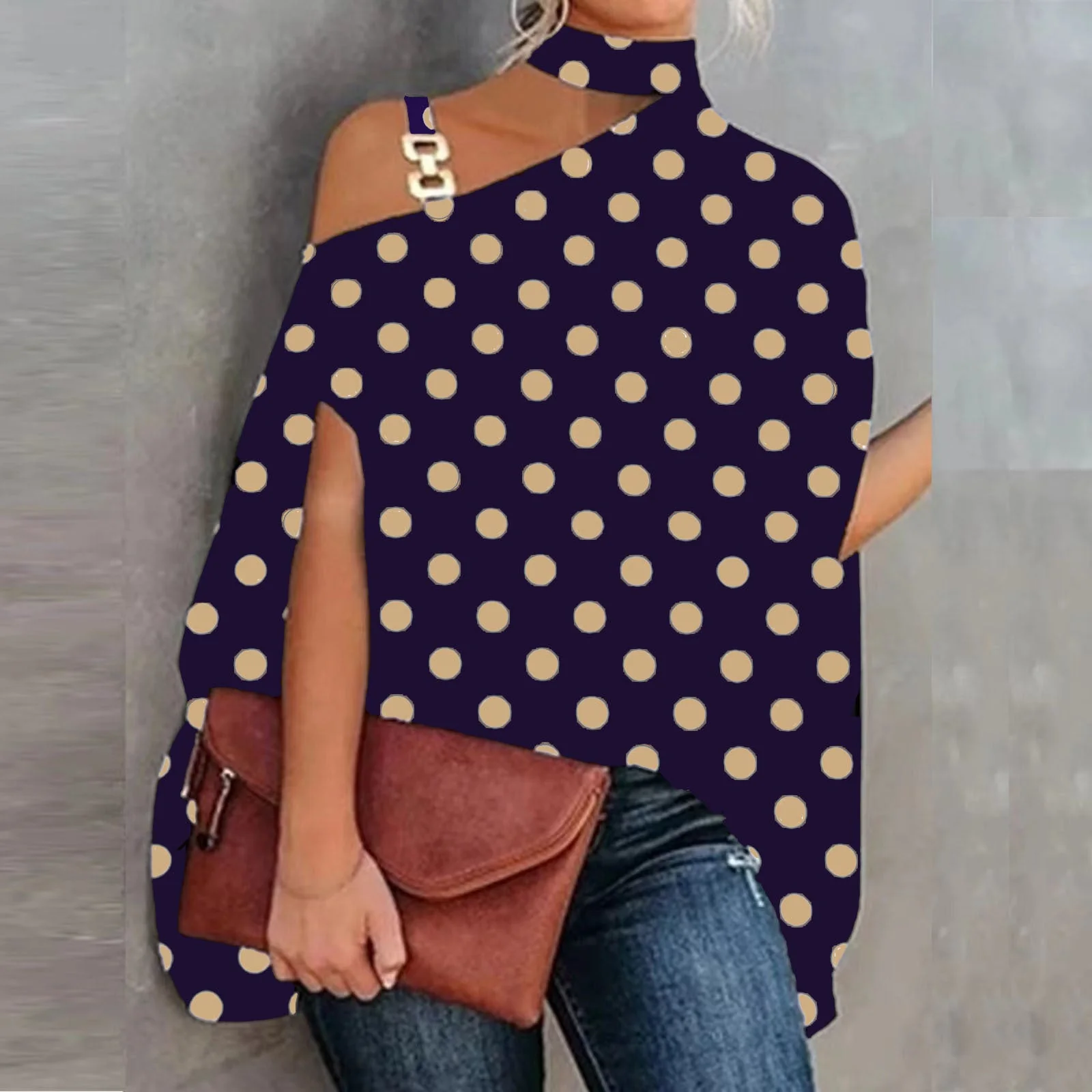 Women’s V-Neck Printed Off-Shoulder Vest Top - Image 12