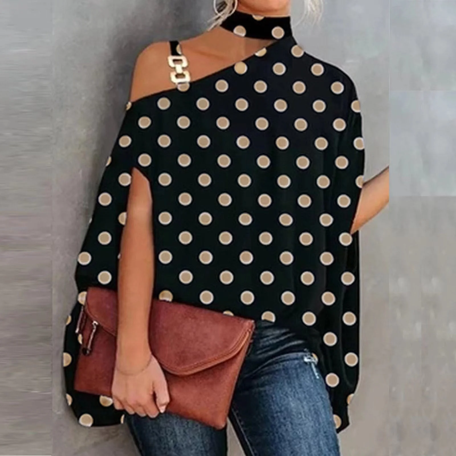Women’s V-Neck Printed Off-Shoulder Vest Top - Image 23