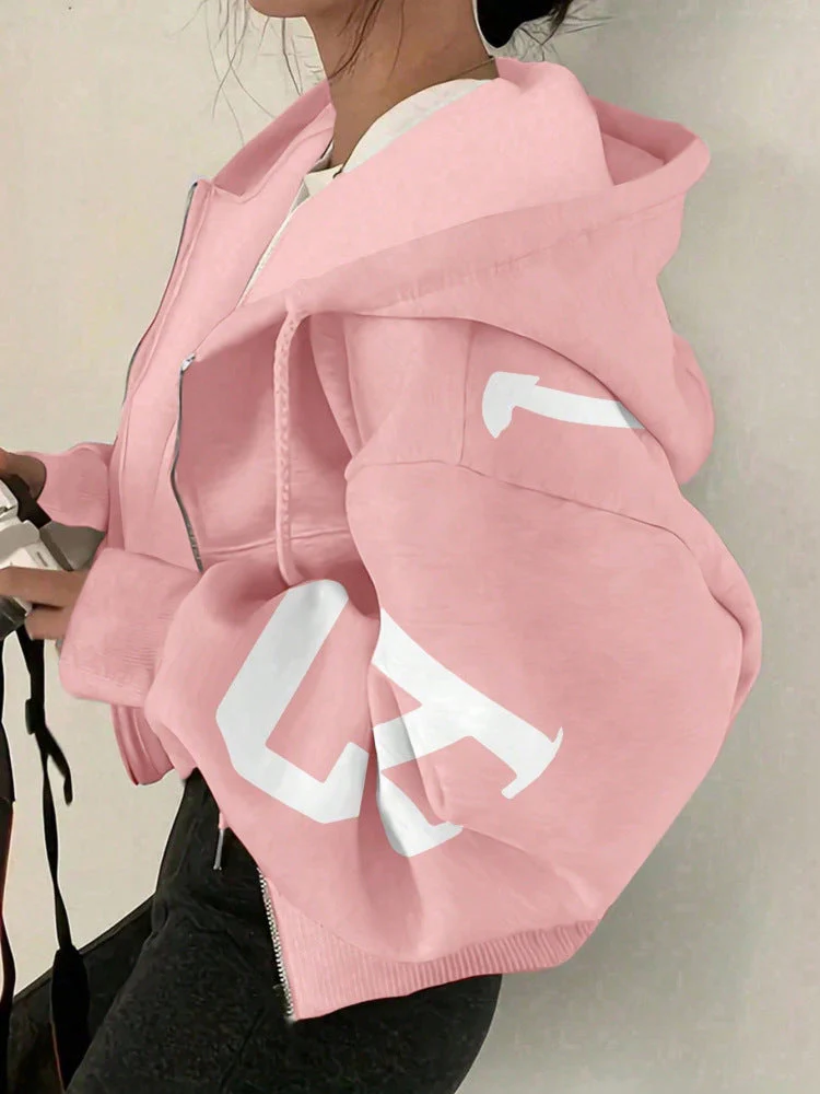 Women’s Zip-Up Printed Sweatshirt – Long Sleeve Casual Jacket - Image 11