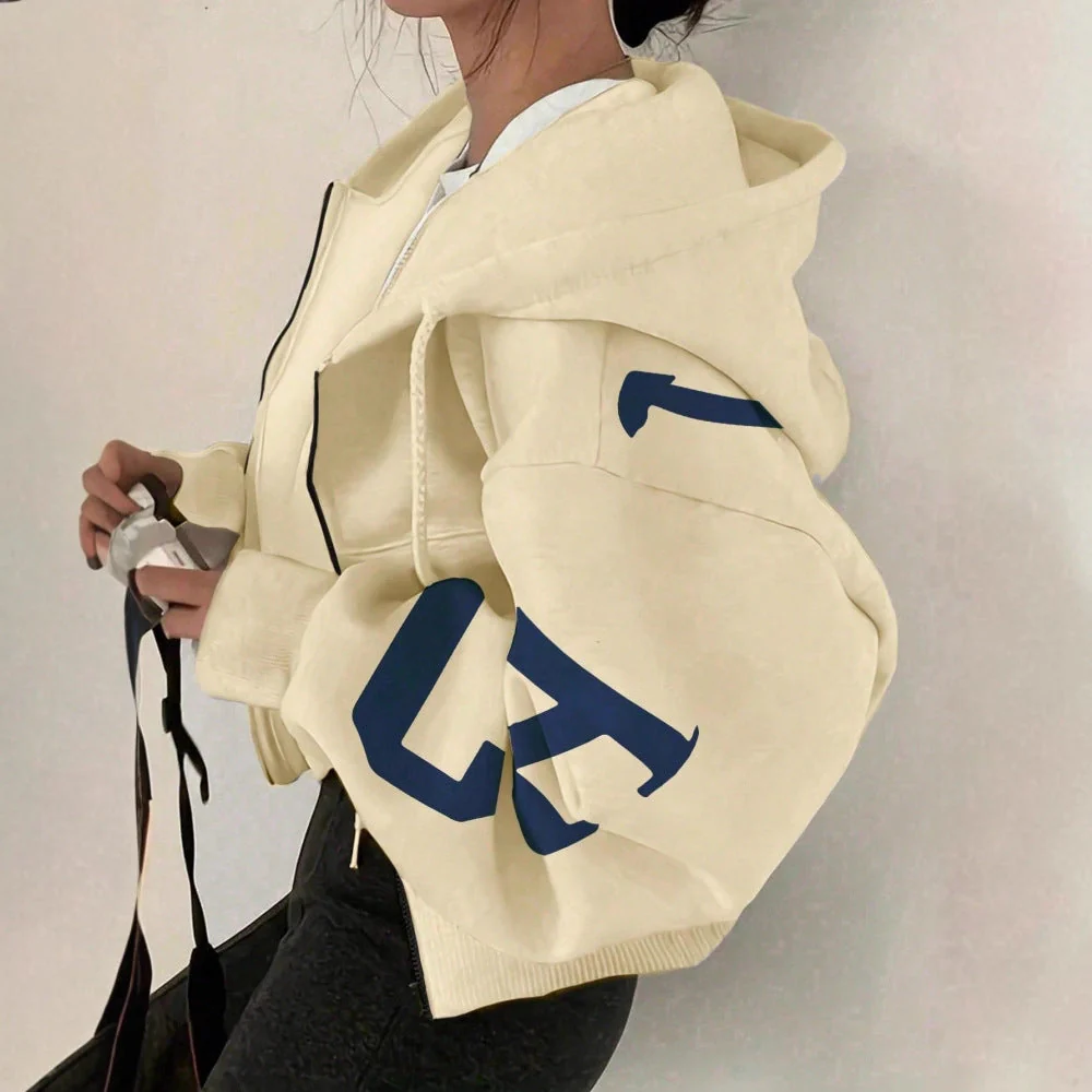 Women’s Zip-Up Printed Sweatshirt – Long Sleeve Casual Jacket - Image 5