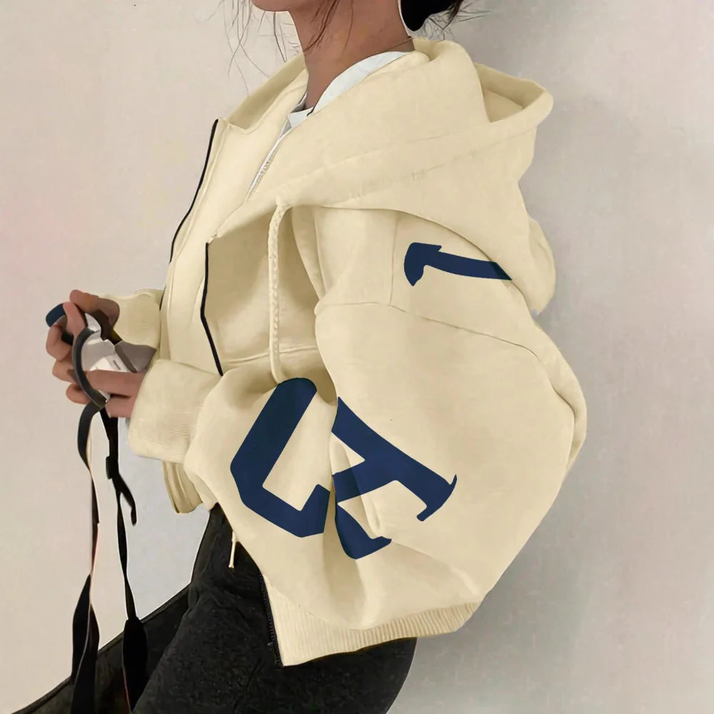 Women’s Zip-Up Printed Sweatshirt – Long Sleeve Casual Jacket - Image 8
