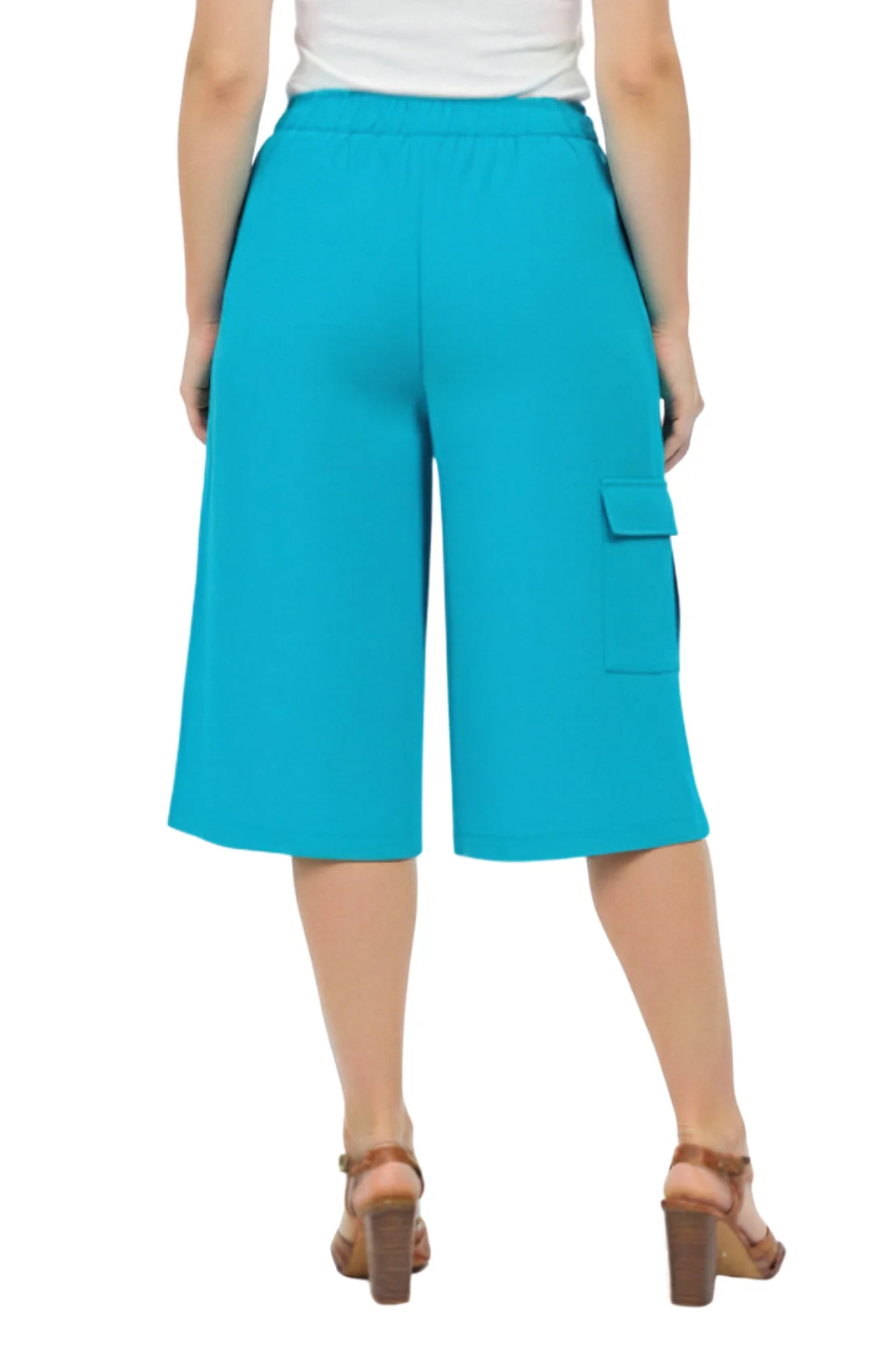 Women's 100% Calcutta Cotton Split Skirt Culottes with Cargo Pockets - Image 11