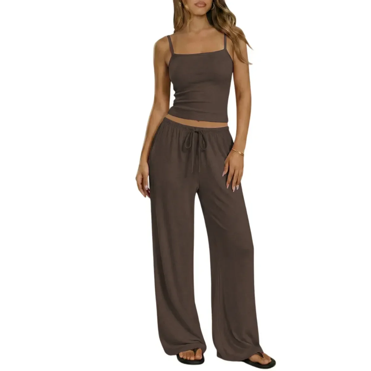 Women's 2 Piece Lounge Set with Drawstring Waist - Image 48