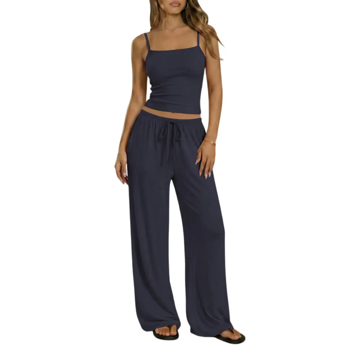 Women's 2 Piece Lounge Set with Drawstring Waist - Image 50
