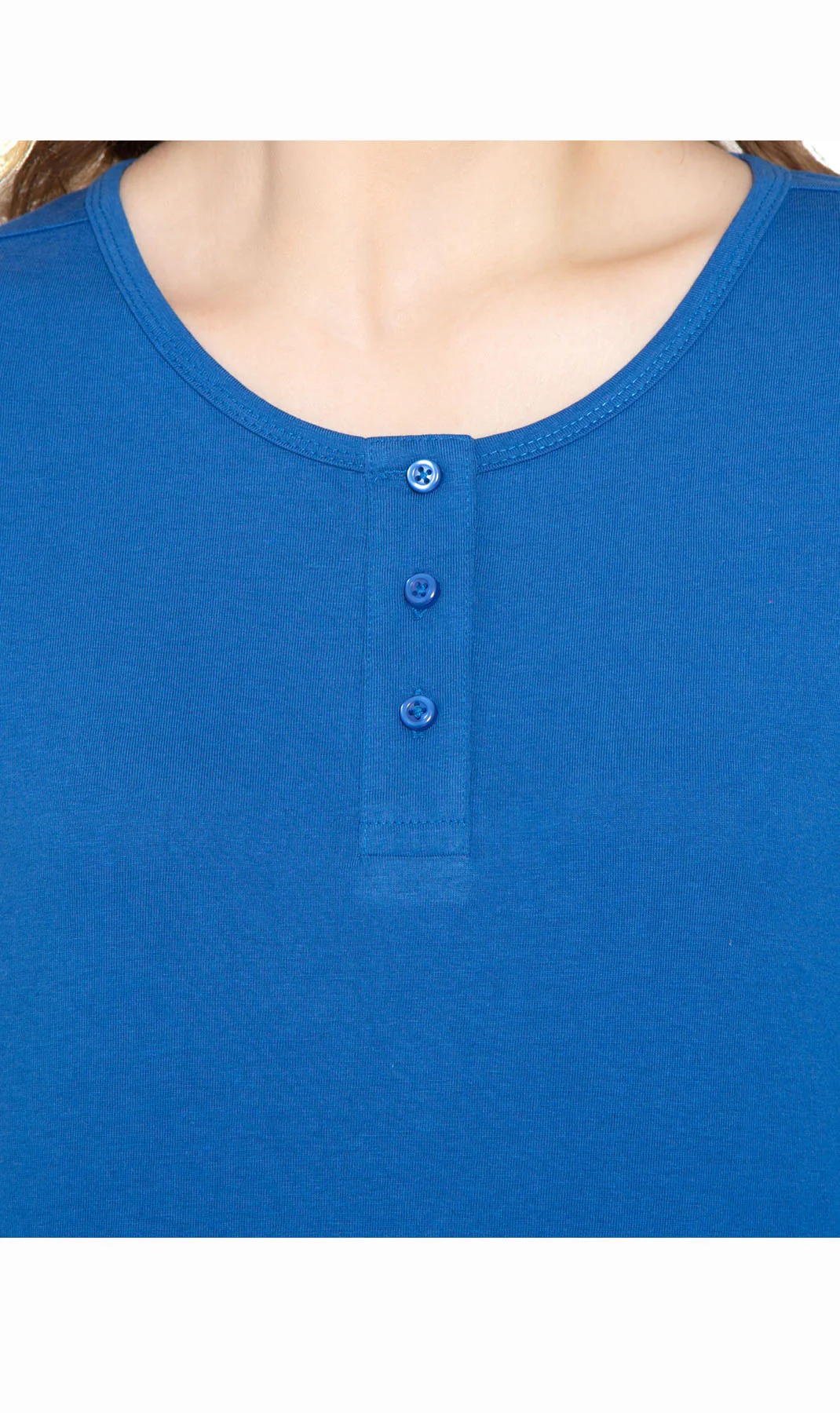 Women's 3/4 sleeves Henley in Cotton Blend with Button Placket - Image 20