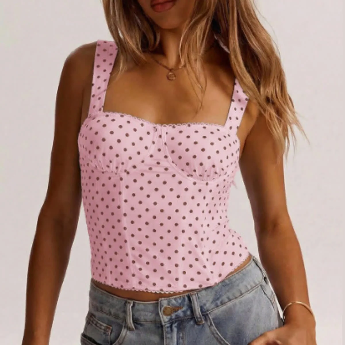 Women's Bustier Polka Dot Cami Top - Image 25
