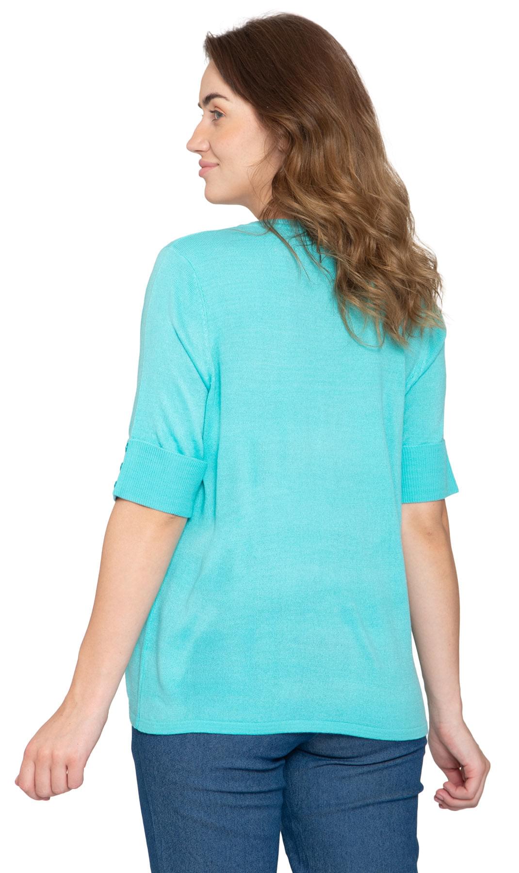 Women's Button Front Cardigan with a Unique Elbow Cuff Style - Image 4