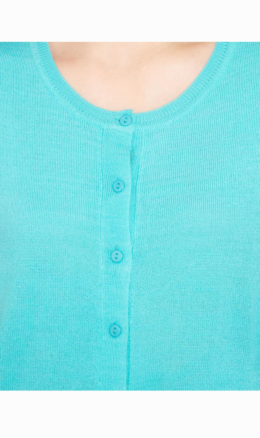Women's Button Front Cardigan with a Unique Elbow Cuff Style - Image 6