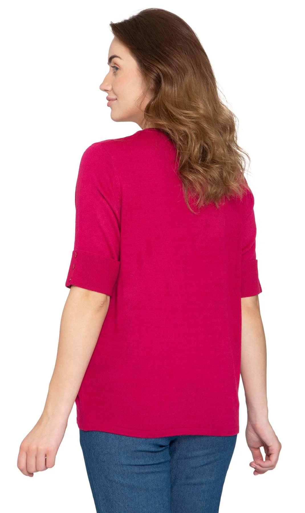 Women's Button Front Cardigan with a Unique Elbow Cuff Style - Image 9