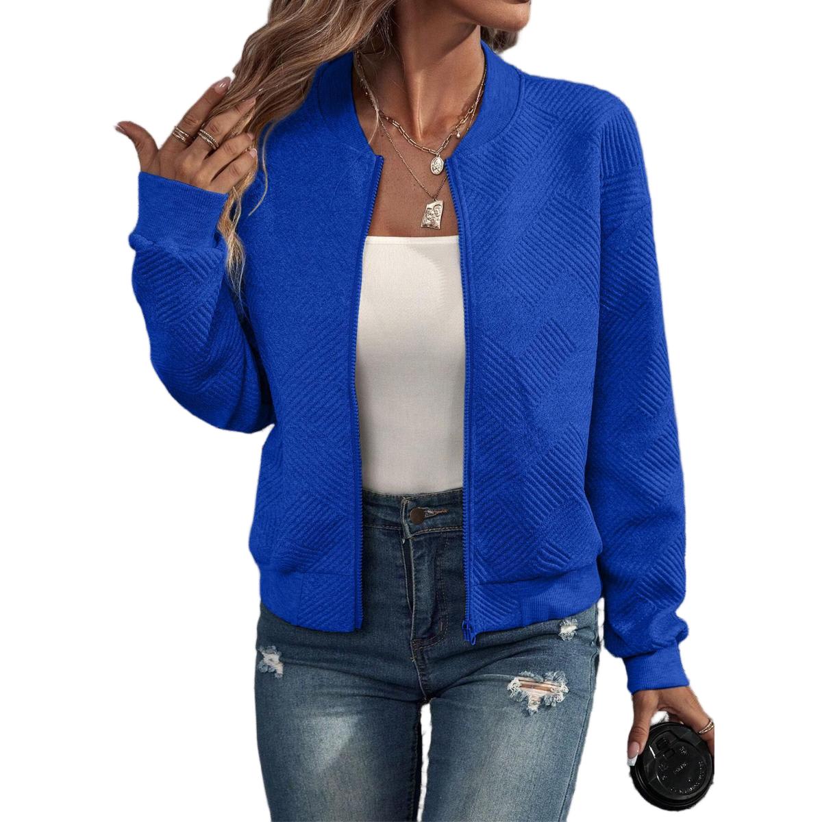 Women's Chevron Textured Bomber Jacket - Image 34