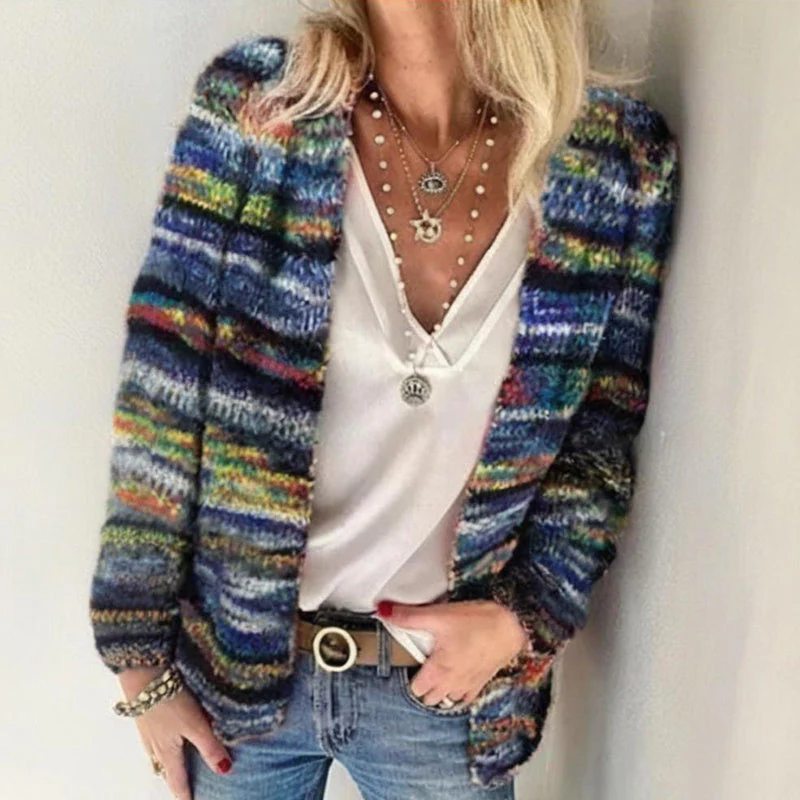 Women's Colorful Long Sleeve Cardigan - Image 7