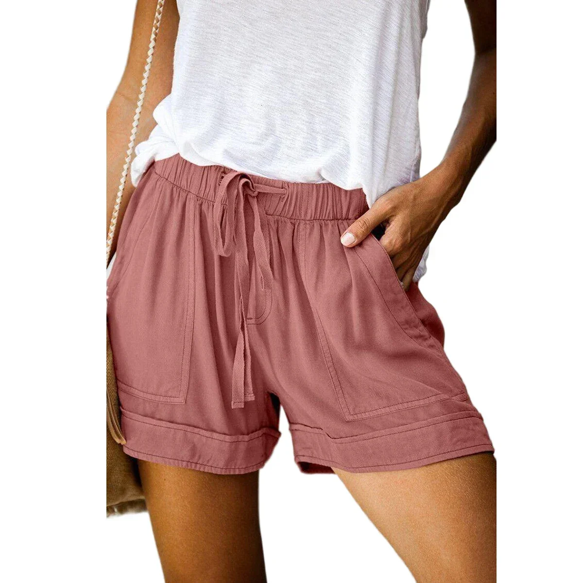 Women's Comfy Elastic Waist Casual Lounge Shorts - Image 11