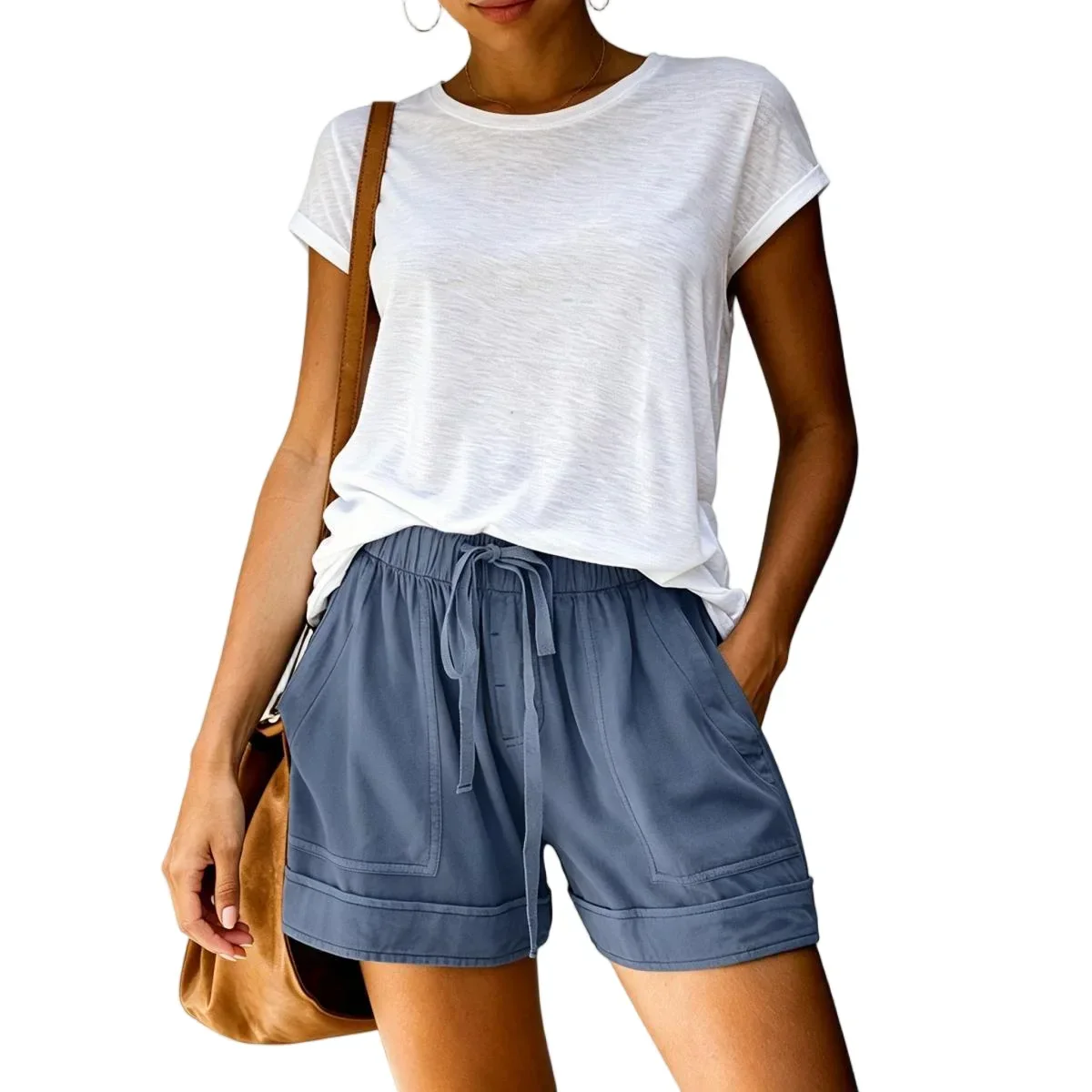 Women's Comfy Elastic Waist Casual Lounge Shorts - Image 29